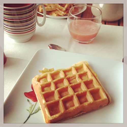 Gaufre maison pour le petit déjeuner