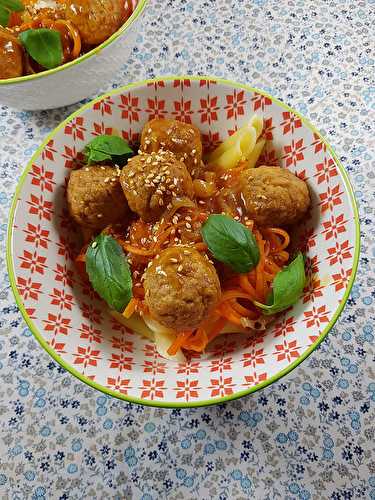 Le lundi c'est veggie : Bowl aux boulettes sauce aigre douce