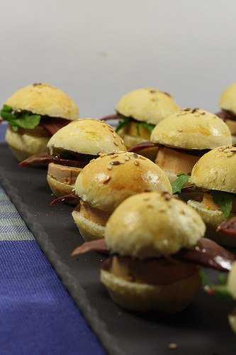 Mini burgers foie gras & magret fumé