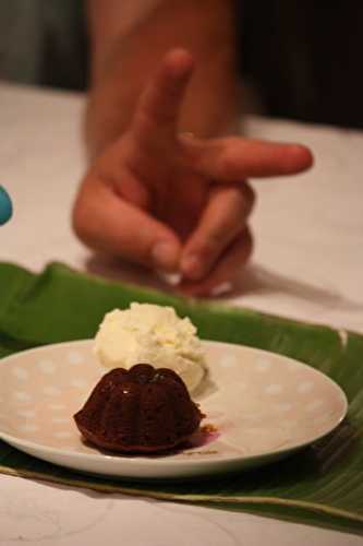 Moelleux au chocolat coeur coulant praliné