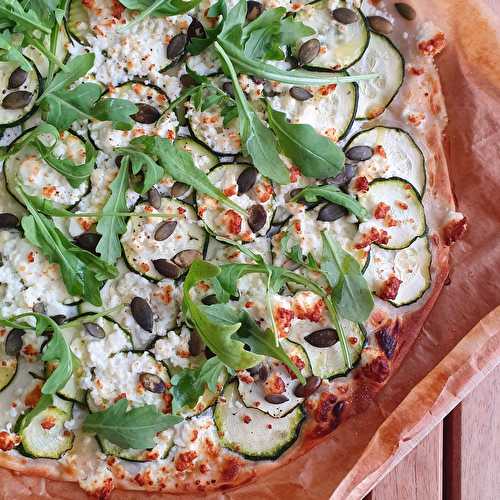 Pizza blanche courgettes et feta