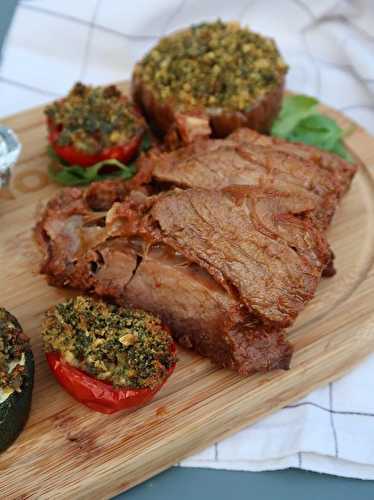 Poitrine de boeuf, légumes au four & sauce Ranch