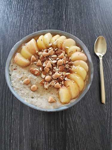 Porridge pèche & amandes