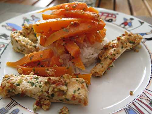 Poulet & carottes au pesto de tomates [Microvap Tupperware]