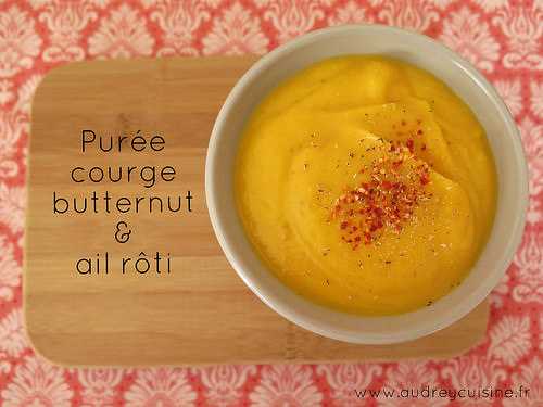 Purée de courge butternut rôtie, à l'ail et au thym