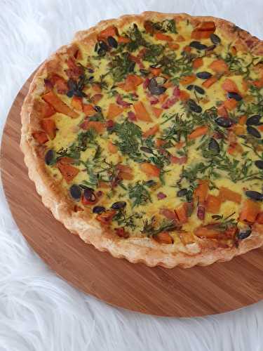 Quiche aux lardons et à la courge butternut