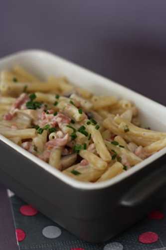 Regression culinaire ... macaronis aux lardons et champignons