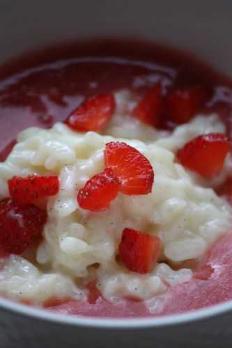 Risotto à la vanille, coulis de fraise