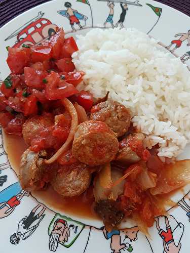 Rougail de saucisses un peu comme sur l'Ile de la Réunion