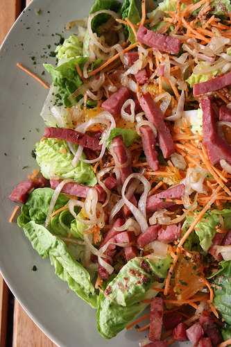 Salade crudités & lardons de canard