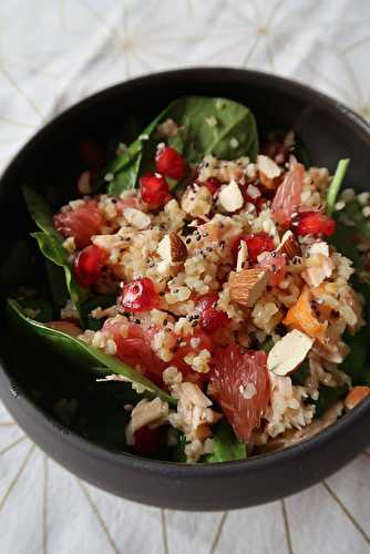 Salade de boulgour, grenade & saumon