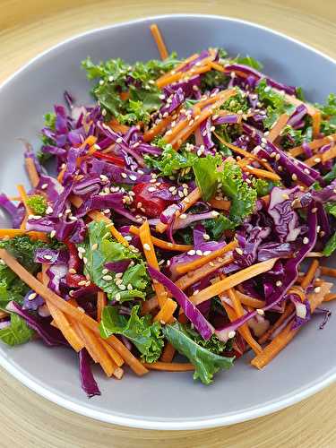 Salade de kale, chou rouge & carottes