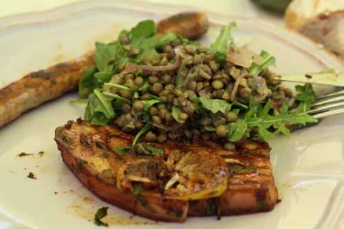 Salade de lentilles aux aubergines