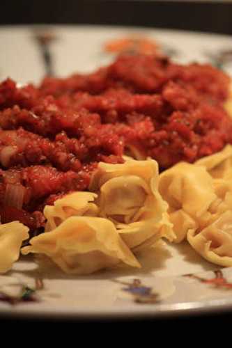 Sauce aux tomates et lardons fumés