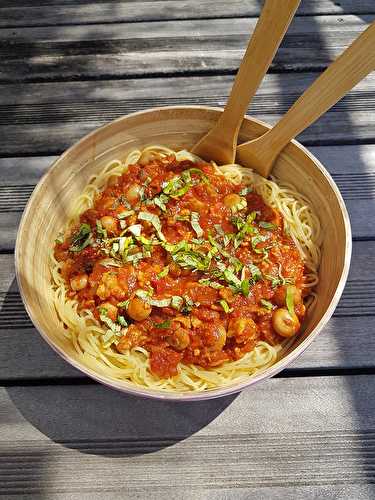 Spaghettis veggie soja & champignons