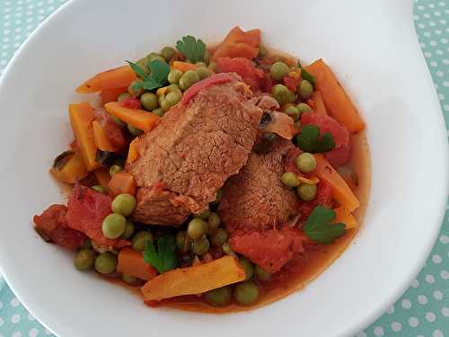 Tajine de veau aux carottes et petits pois