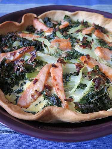 Tarte fenouil & kale au saumon