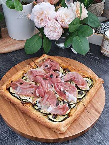 Tarte fine courgettes jambon cru