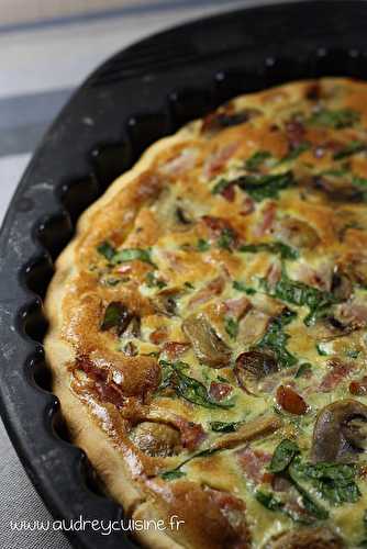 Tarte lardons & champignons