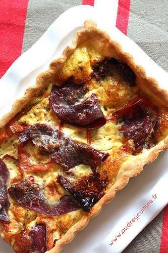 Tarte poivrons & viande de grison