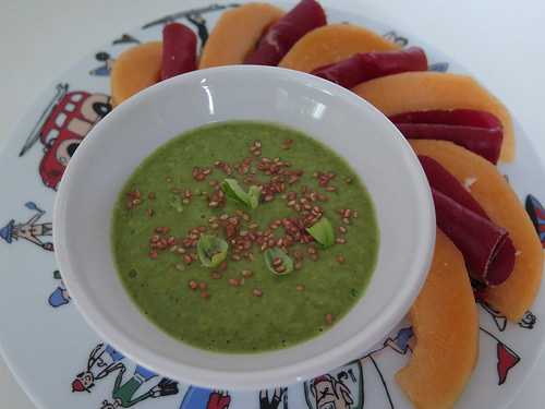 Un p'tit Gaspacho aux tomates vertes, encore plus frais que le rouge !