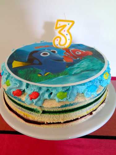 Un rainbow cake ? Plus jamais ... et un gâteau d'anniversaire Némo