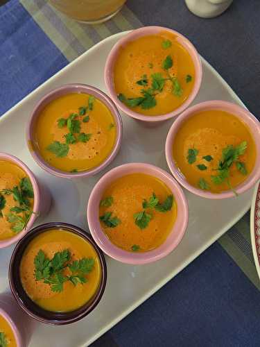 Velouté de potimarron & butternut, crémeux de chorizo