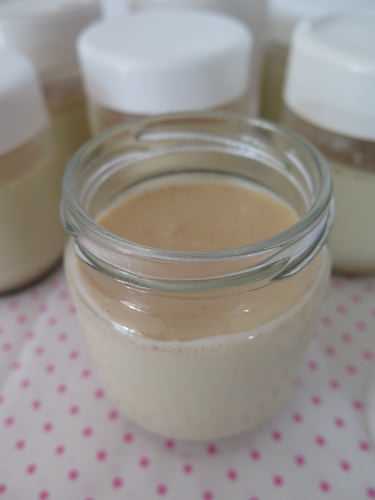 Yaourt maison au lait de soja à la vanille & purée d'amandes