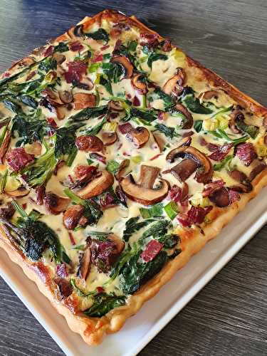 Tarte aux épinards, champignons & coppa