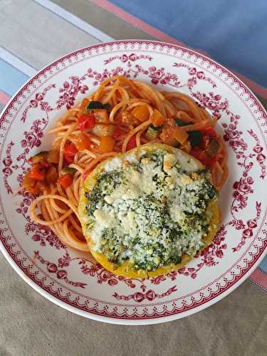 Tomates rôties au pesto et parmesan