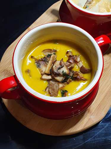 Velouté potimaron et champignons