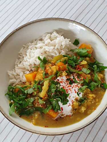 Dhal de lentilles corail aux légumes