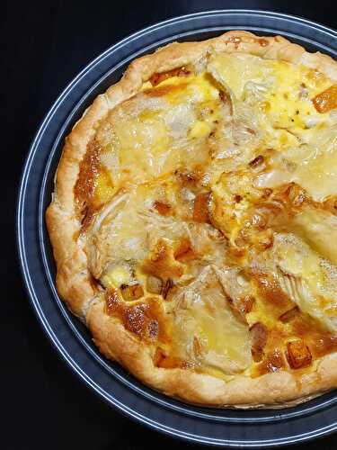 Quiche butternut, lardons et fromage à tartiflette