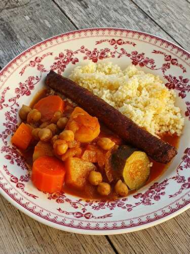 Couscous maison, aux légumes et merguez de boeuf