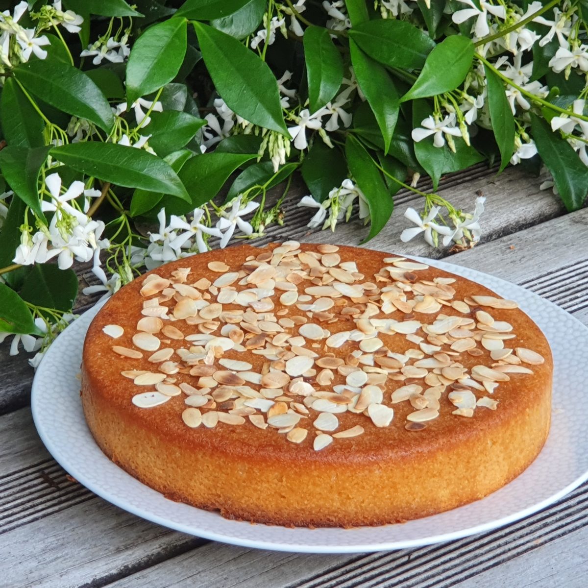 Gâteau moelleux à la vanille et amandes effilées