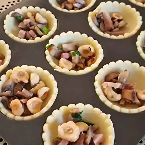 Tartelettes aux champignons et noisettes