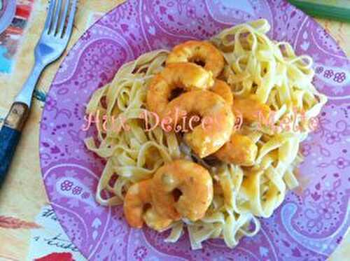 Tagliatelles sauce scampi