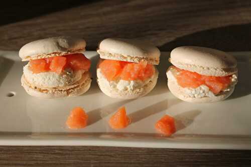 Macarons au basilic et au saumon