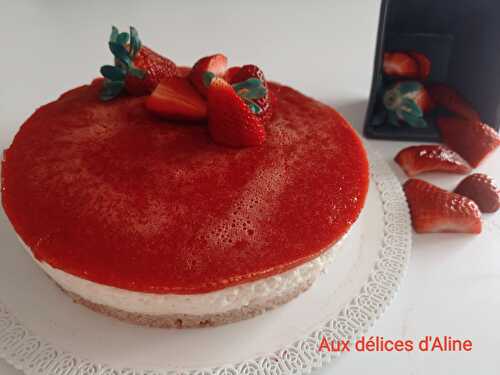 Cheesecake aux fraises sans cuisson - Aux délices d'Aline