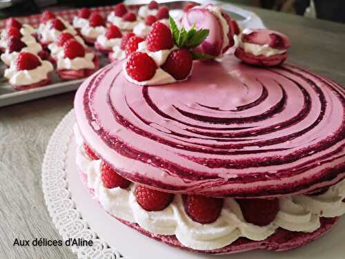 Macaron géant à la framboise