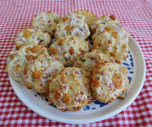 Biscuits apéritif aux blancs d’œufs, bresaola, fromage et graines de courges