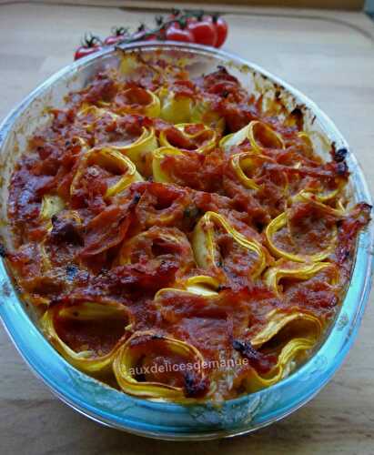 Cannellonis de courgette au bœuf et coulis de tomates