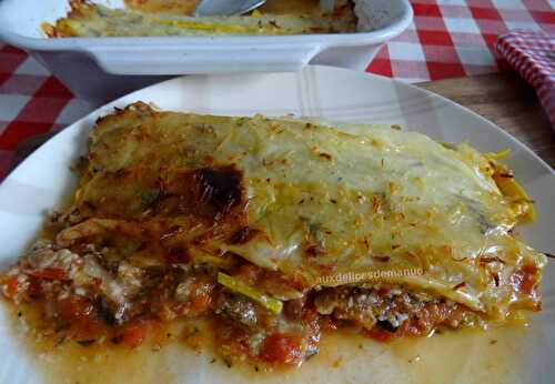 Courgettes au confit d'aubergine au bœuf, façon lasagnes