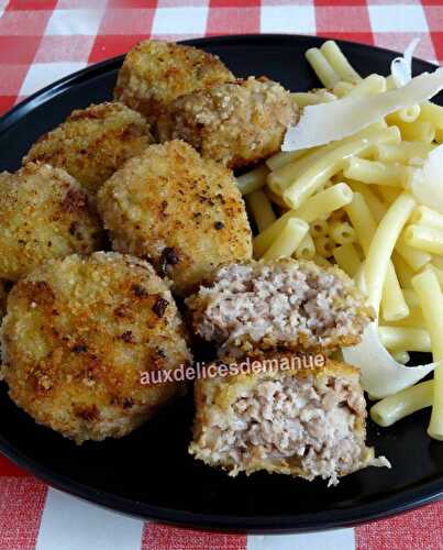 Croquettes de veau panées aux champignons et emmental