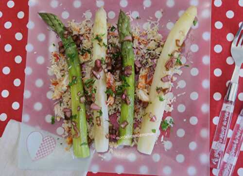 Duo d'asperges au crabe