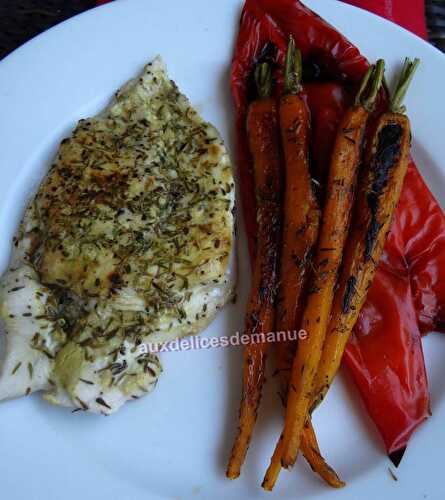 Filet de poulet à la moutarde, à la plancha