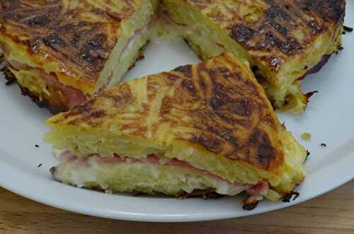 Gâteau de pommes de terre au reblochon et jambon