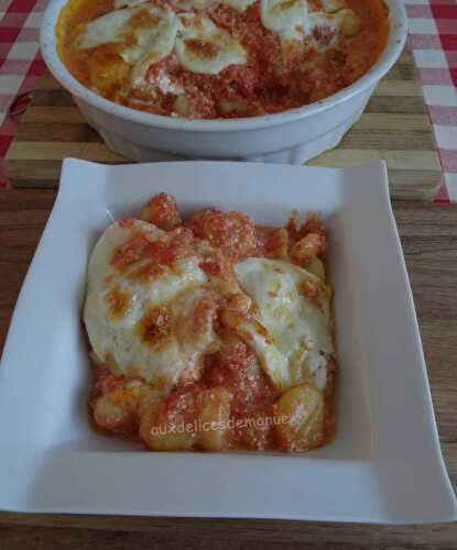 Gnocchis à la ricotta et parmesan, gratinés à la mozzarella