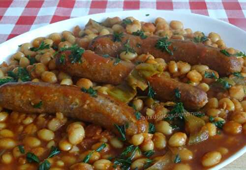 Haricots blancs aux merguez