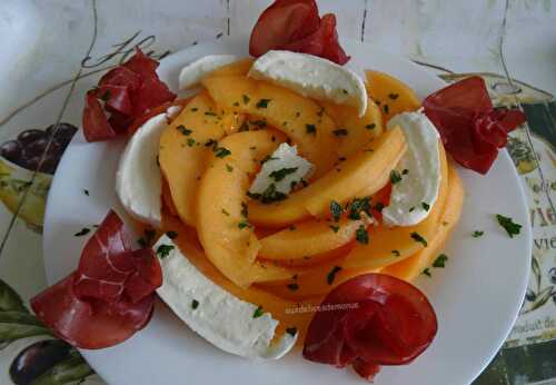 Melon au bresaola et mozzarella